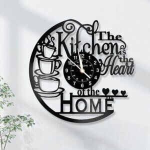 New 12Inch Kitchen Vinyl Record Wall Clock for Kitchen or Coffee Bar Decor